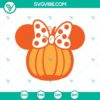 Cute Minnie Pumpkin Halloween SVG featuring Disney's Mickey and Minnie Mouse in Halloween theme. Great for Halloween crafts and decor.