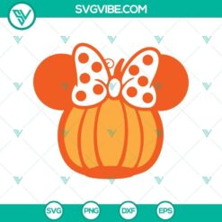 Cute Minnie Pumpkin Halloween SVG featuring Disney's Mickey and Minnie Mouse in Halloween theme. Great for Halloween crafts and decor.