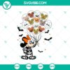 Minnie Skeleton Disney Halloween SVG featuring Minnie Mouse at a Halloween Ballon. Perfect for spooky Disney-themed crafts.