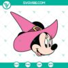 Minnie Witch Hat SVG with Disney Halloween theme, including Mickey and Minnie, ideal for Halloween crafting projects.