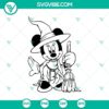 Minnie Witch SVG with horror and Halloween elements, perfect for spooky designs.