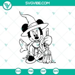 Minnie Witch SVG with horror and Halloween elements, perfect for spooky designs.