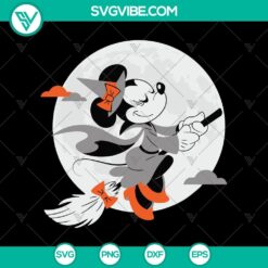 Minnie Witch SVG design for Halloween with funny Disney twist. Ideal for crafting and more.