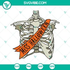 Miss Halloween Skeleton SVG DXF EPS PNG Cut Files for Cricut & Silhouette. Perfect Halloween design with a cute skeleton lady for crafts and projects.