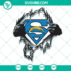 Los Angeles Chargers Superman SVG | NFL team logo sports design for Super Bowl shirt mug download.