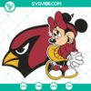 Arizona Cardinals Minnie Football Teams SVG featuring NFL Super Bowl design, perfect for football fans and DIY crafts.