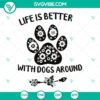 Dog paw flower SVG design for instant download, ideal for dog lovers.