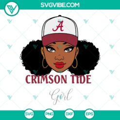 Crimson Tide Alabama SVG featuring a stylish girl design of the Alabama Crimson Tide logo. Perfect for fans of the team!