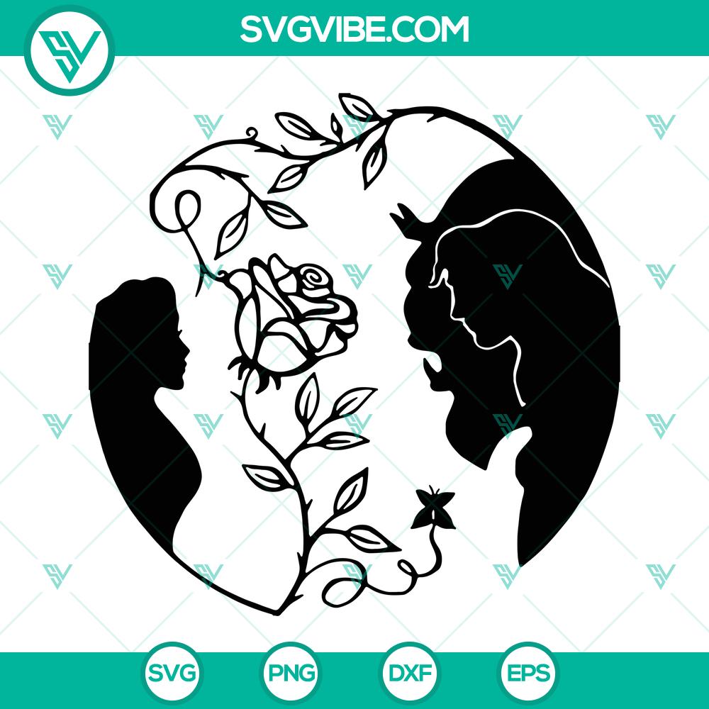 mockup-131304413.jpg Belle from Beauty and the Beast silhouette design SVG cut file, perfect for crafting projects.