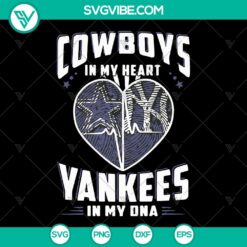 Cowboys and Yankees DNA Sport themed SVG bundle for instant download, with sports elements in design. Great for sports fans.