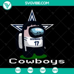 Dallas Cowboys Among Us Impostor Svg ideal for NFL Football Fans, Instant Download familiar characters and team elements.