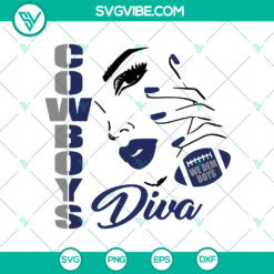 Dallas Cowboys Diva SVG Bundle featuring NFL Super Bowl Football Girl Team designs for crafts and projects.