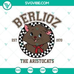 Disney Berlioz from The Aristocats design in SVG, DXF, EPS, PNG formats. Vintage style from 1970.