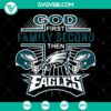 Philadelphia Eagles NFL SVG bundle with God First, Family Second design. Perfect for football fans. Instant download.
