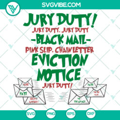 Grinch jury duty black mail pink slip chain letter Christmas SVG - Instant download, ideal for holiday crafts and décor.