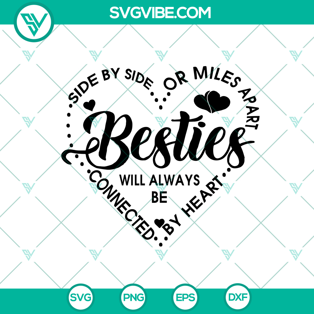 Friendship Besties SVG for Shirts | Best Friends Forever Digital Download Besties heart design SVG for BFF shirts. Friendship Best Friends Forever graphic. Digital download for trendy apparel.