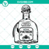 Silver Patron Tequila bottle clip art in SVG format for instant download. Perfect for alcohol-themed designs.