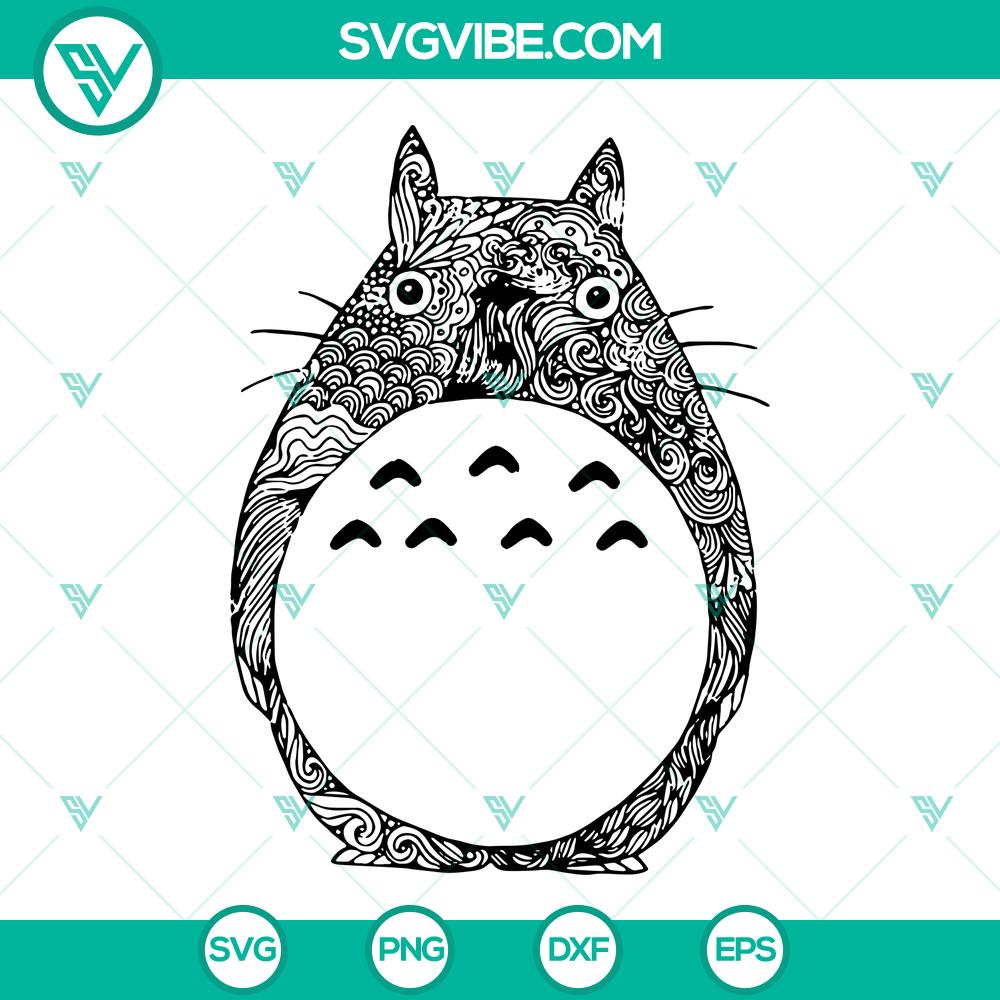 “My Neighbor Totoro Mandala SVG – Cartoon Totoro Design – Instant Download” "My Neighbor Totoro Mandala SVG featuring a cute cartoon Totoro design for instant download, perfect for crafts and projects."