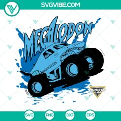 Shark Megalodon Monster Truck SVG Cut Files for Silhouette and Cricut - Clipart collection for DIY projects, crafts, and decals.