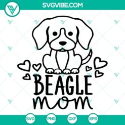 Beagle Mom SVG design for dog lovers - includes Mama SVG, DXF, EPS, and PNG files for crafting projects. Perfect for puppy enthusiasts.