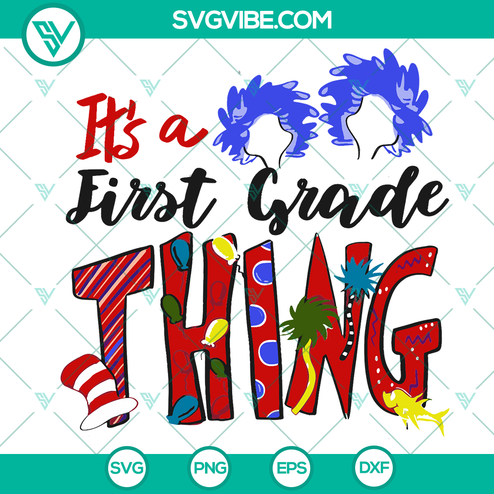 mockup-201085043.jpg First Grade Teacher SVG Bundle with Dr. Seuss Cat in the Hat theme, perfect for classroom decor. Download instantly.