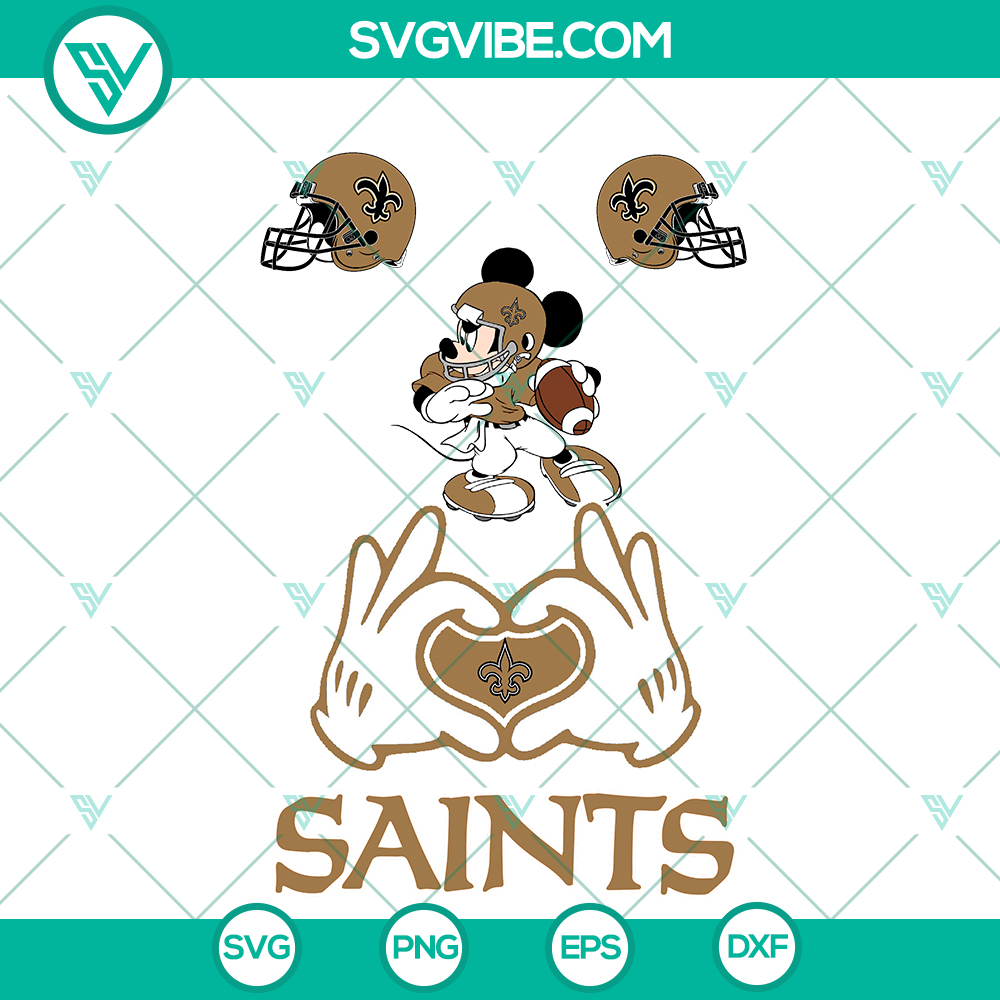 mockup-232988371.jpg New Orleans Saints Mickey Mouse SVG featuring the Saints NFL logo for Super Bowl fans. Instant download design.