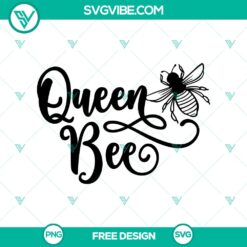 Free bold and royal Queen Bee design in SVG cut file format, perfect for crafting projects.