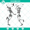 Two dancing skeletons Halloween SVG design with instant download option.
