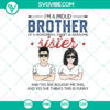 Custom "Proud Brother of Awesome Sister" SVG with Personalized Names & Hairstyle for Sublimation Print - Instant Download.