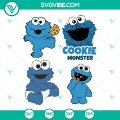 Baby Cookie Monster SVG Cut Files ideal for Silhouette and Cricut machines. Instant Download for crafting projects. Great for kids!