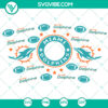 Miami Dolphins Starbucks cup wrap SVG with football theme for download. Ideal for sport fans and coffee lovers.