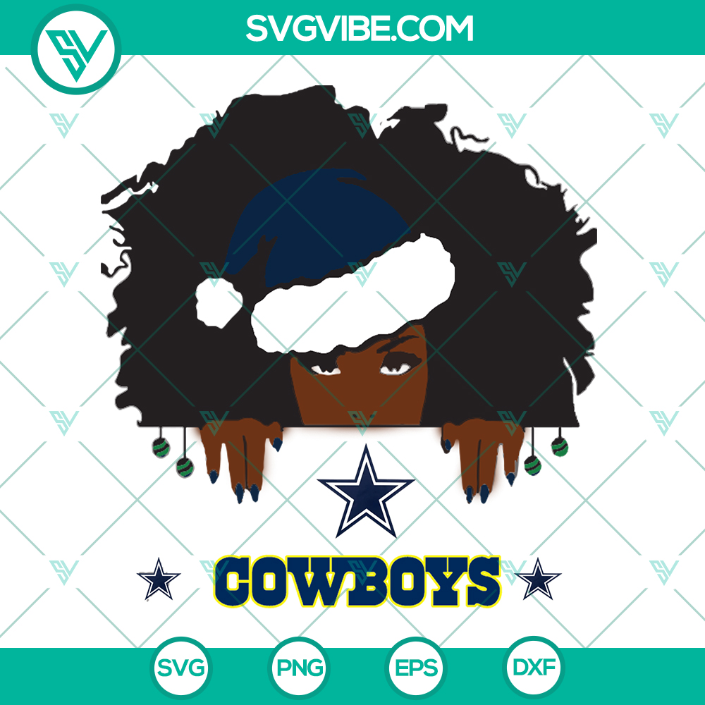 mockup-26933201.jpg Dallas Cowboys Christmas Santa Black Girl SVG featuring NFL Super Bowl Logo. Perfect design for instant download.