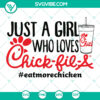 Chick Fil A inspired design SVG cut file for girl fanatics with SVG, PNG, DXF, EPS formats.