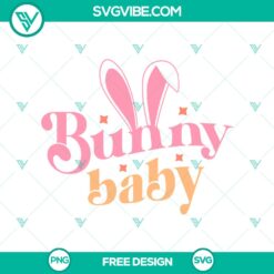 Free Bunny Baby SVG Cut File for Easter, featuring a cute bunny design perfect for crafting.