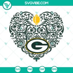 Green Bay Packers Heart NFL Svg - Green Bay Packers Design