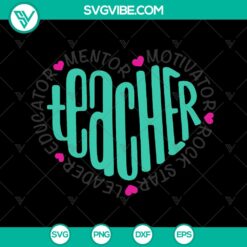 School SVG teacher cut file with inspirational quote for Cricut craft projects, instant download.