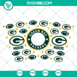 Green Bay Packers Starbucks wrap SVG featuring football sport design, perfect for Green Bay Packers fans.