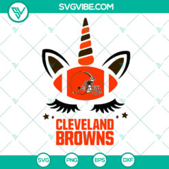 Cleveland Browns unicorn & sport NFL SVG featuring Super Bowl football team design for download.