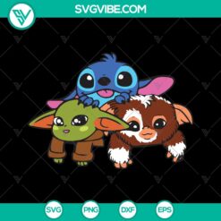 Yoda, Stitch, Gizmo, and Friends SVG bundle with popular characters for download. Ideal for crafting and projects.