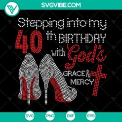 God's Space &amp; Mercy 40th Birthday SVG - Turning 40 Women's Gift