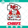 Kansas City Chiefs gnomes SVG design for NFL football shirt, featuring team logo. Perfect for fans and sports enthusiasts.