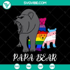 LGBT Papa Bear SVG Bundle perfect for gay dads. Instant download of unique design for Father's Day gifts and more.