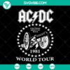 ACDC World Tour 1981 SVG design for Cricut - Classic rock template with fiery cannons, a tribute to the iconic band's concert.