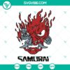 Cyberpunk 2077 Samurai logo SVG cut files, instant download - perfect for futuristic projects or gaming enthusiasts.