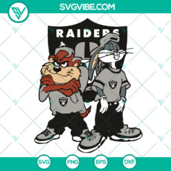 Looney Tunes themed Oakland Raiders football team SVG design perfect for NFL fans, combining hip hop vibes for Las Vegas Raiders supporters. Great gift idea.