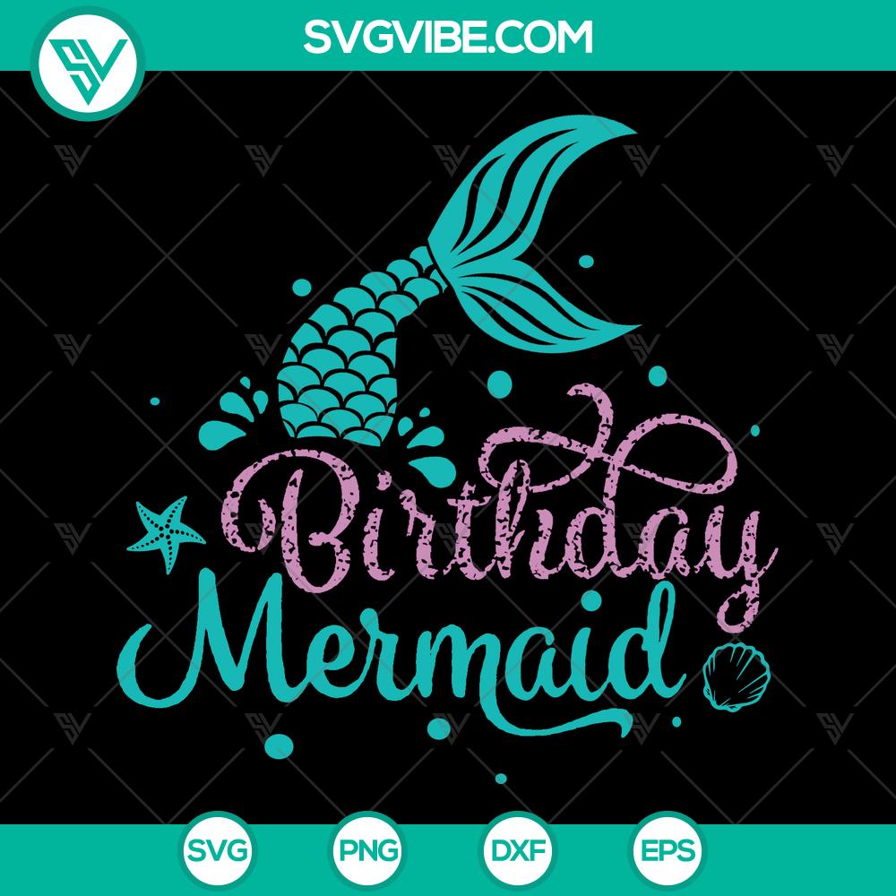 mockup-315858096.jpg Birthday Mermaid SVG featuring a mermaid tail and girl design for party t-shirt. Compatible with Cricut & Silhouette - Instant Download.