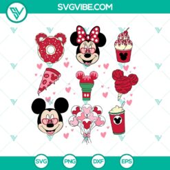 Mickey & Minnie Valentine Snacks digital files with SVG, DXF, EPS, and PNG formats for crafting.
