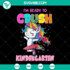 Back to school unicorn kids SVG bundle for kindergarten - vibrant, adorable designs for school projects.