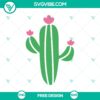 Cactus flower SVG cut file with a unique floral design, available for free download. Ideal for craft and graphic design projects.