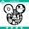 Star Wars Mickey Mouse Head Character SVG Cut Files featuring iconic mashup, perfect for craft projects. Instant Download.